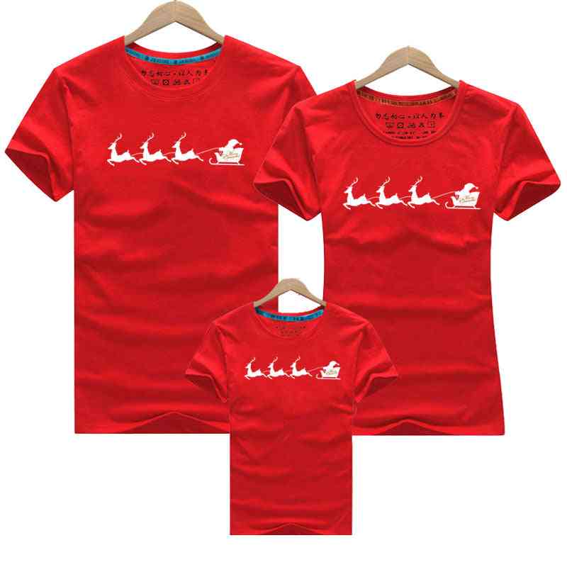 Christmas Family Matching T-shirt For Mom Dad Kids