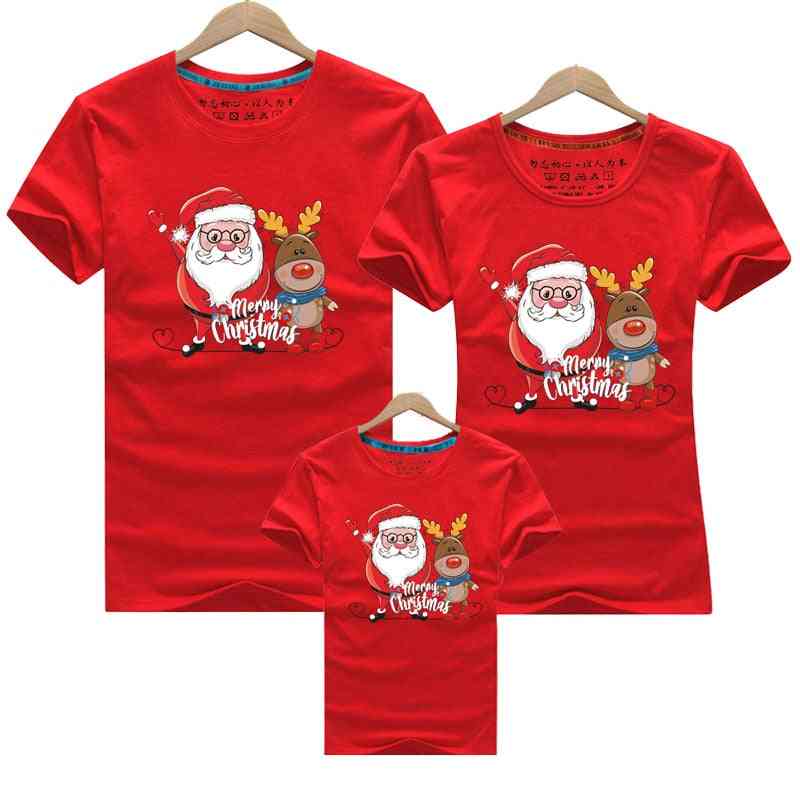 Merry Christmas Family Matching T-shirt For Mom Dad Kids