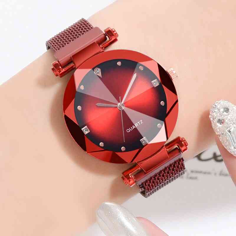 Fashion Mesh Magnet Buckle Starry Sky Watch