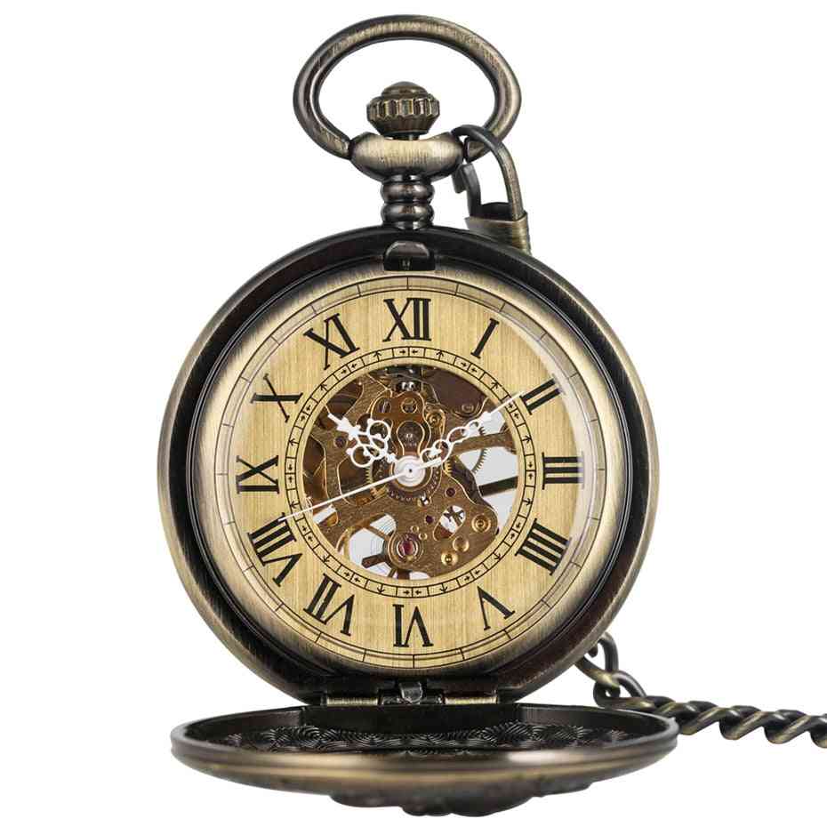 Classic Retro Mouse Display Mechanical Hand Wind Pocket Watch