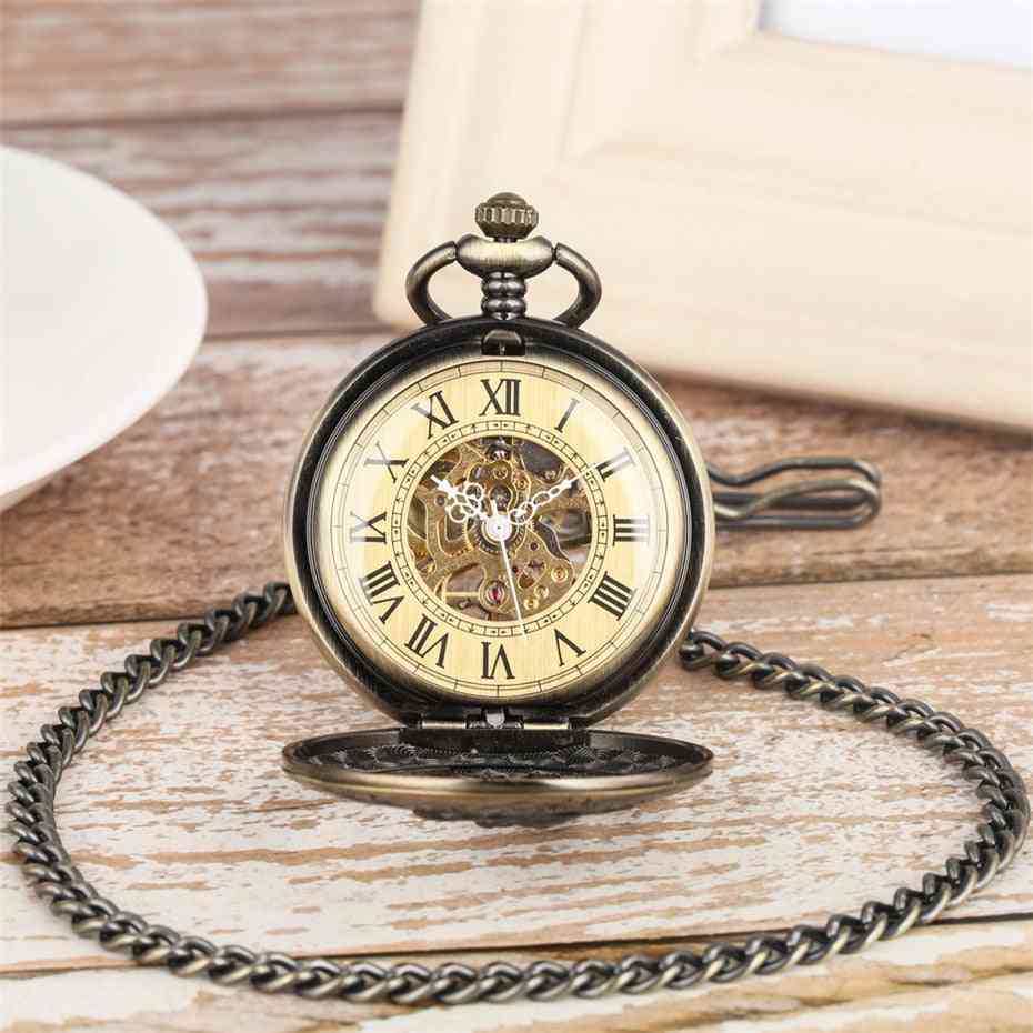 Classic Retro Mouse Display Mechanical Hand Wind Pocket Watch