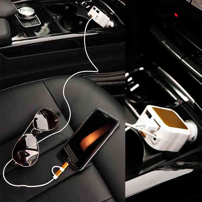 Retractable 2 In 1 Car Charger