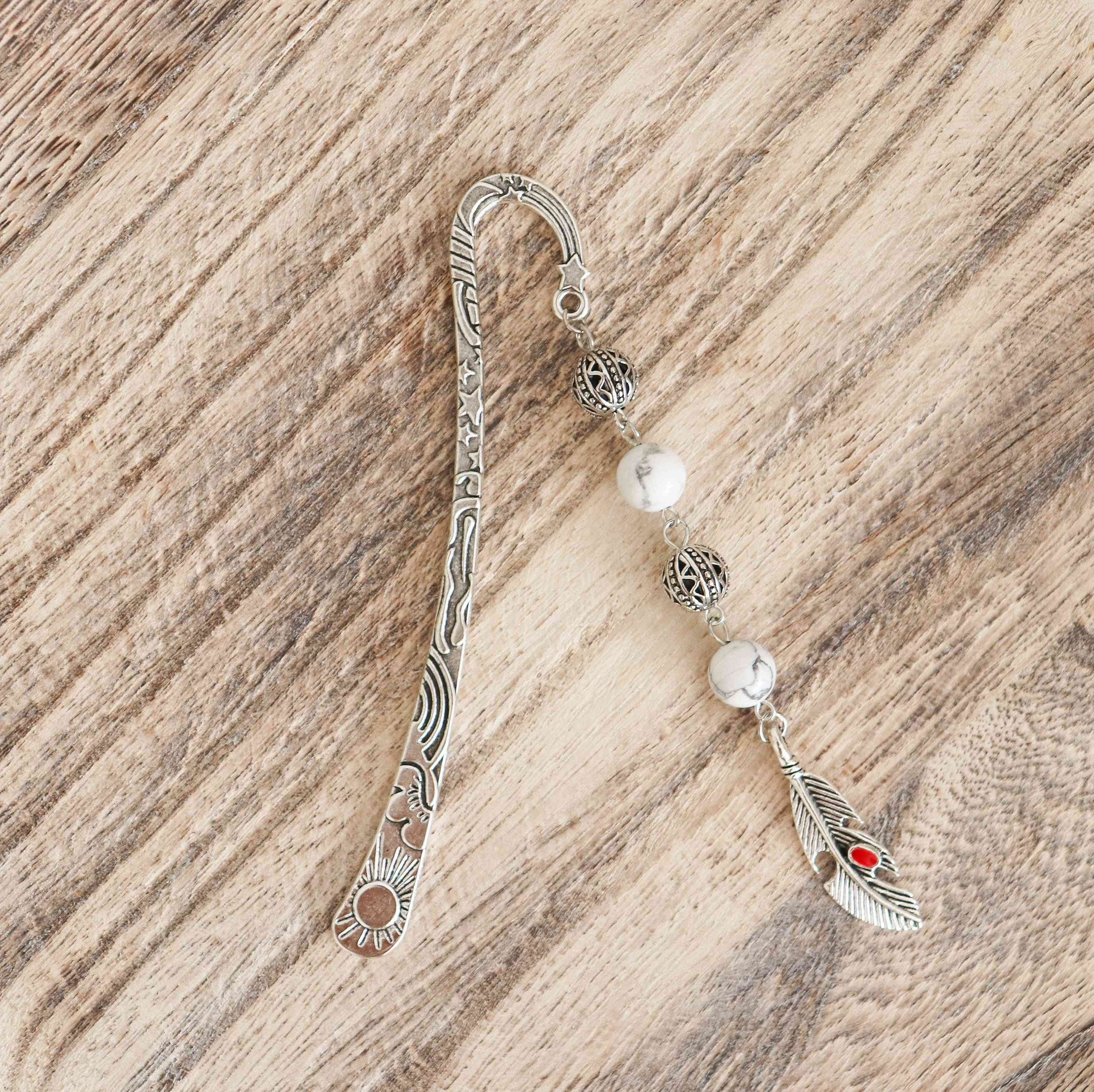 Rigid Bookmark Decorated With Charms And Fine Stones