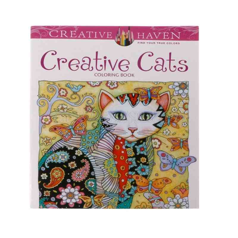 Creative Cat Coloring Book, Kill Time Painting Drawing Book