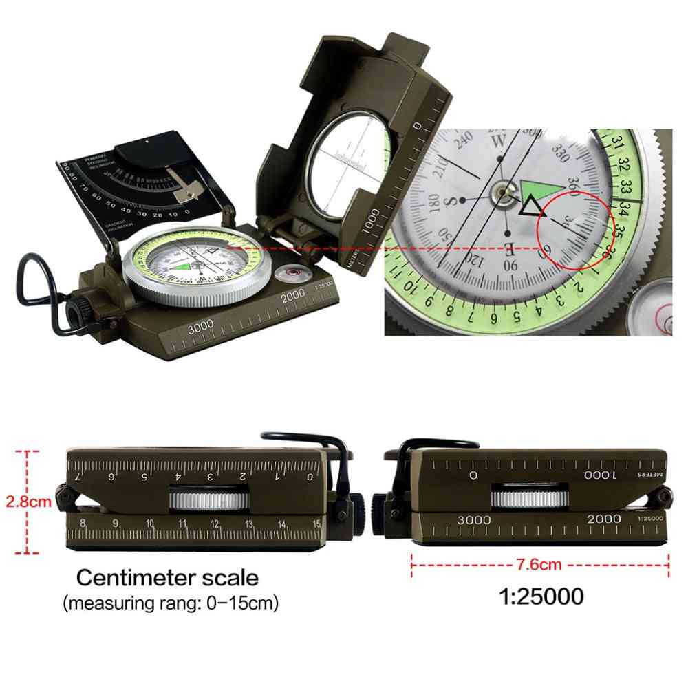 Military Army Geology Sighting Luminous Compass