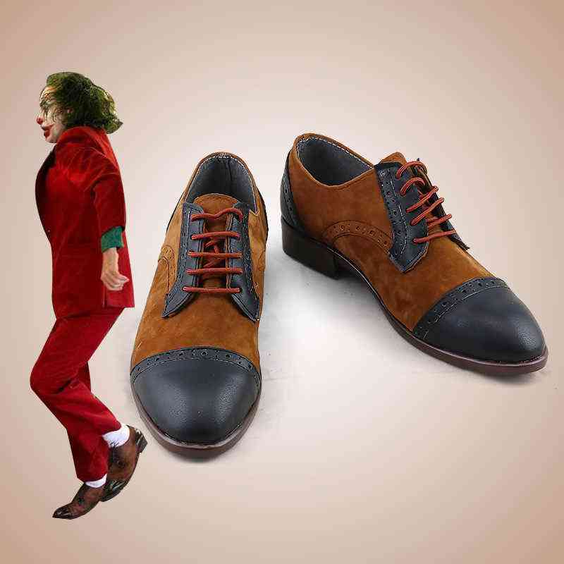 Cosplay topánky joaquin Phoenix, kožené topánky Joker Arthur Fleck