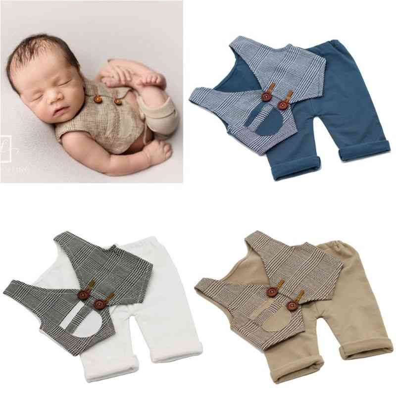 Rekviziti za fotografiranje novorojenčkov, telovnik + oblačila za hlače za fotografiranje, dodatki za slike, obleka za gospode