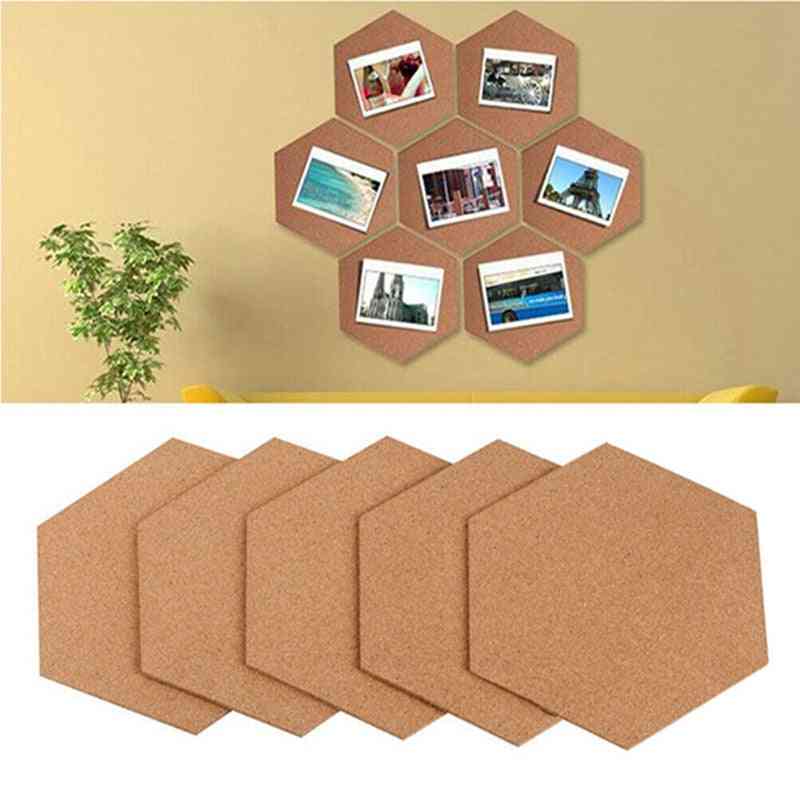 Self-adhesive Cork Board Tiles, Wall Drawing Bulletin Boards, Hexagon Stickers