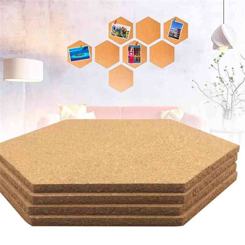 Self-adhesive Cork Board Tiles, Wall Drawing Bulletin Boards, Hexagon Stickers