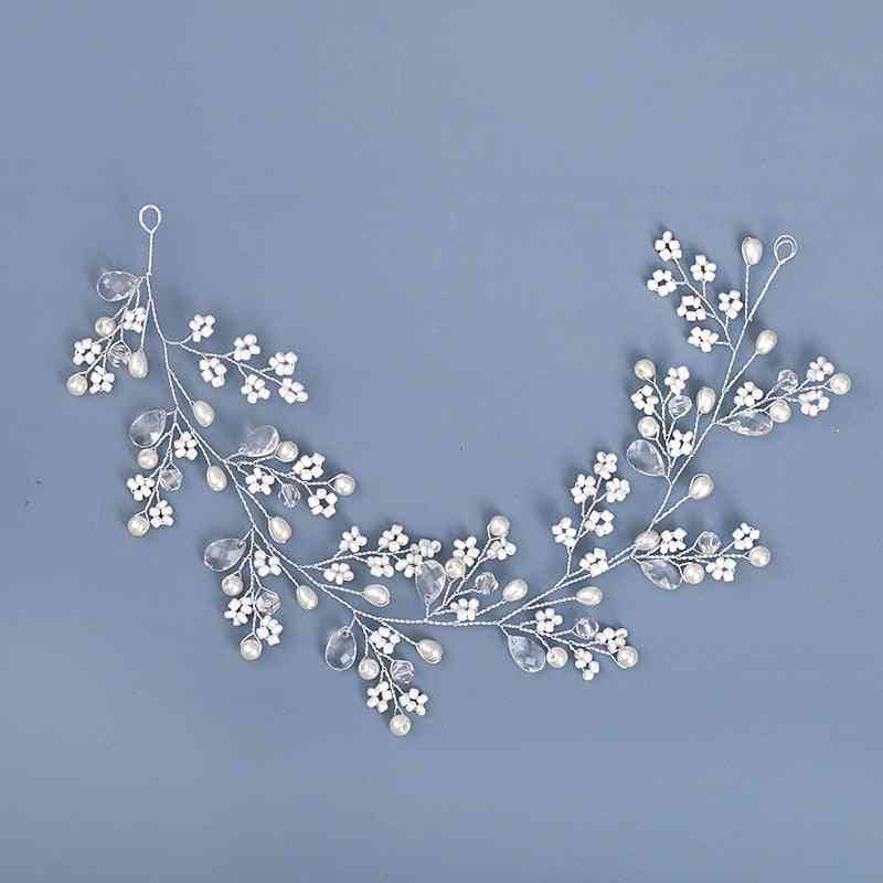 Perle rhinestone, pandebånd, hår tilbehør, bryllup brud pandebånd, blad blomst dekoration til hovedet