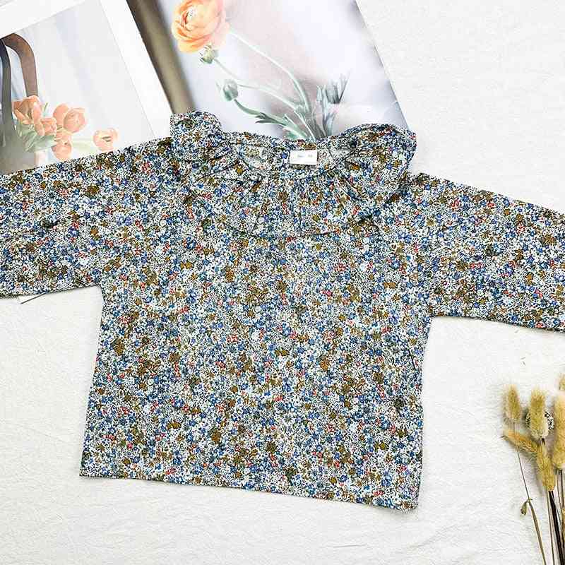 Kvetinová detská košeľová blúzka, jarná jesenná košeľa
