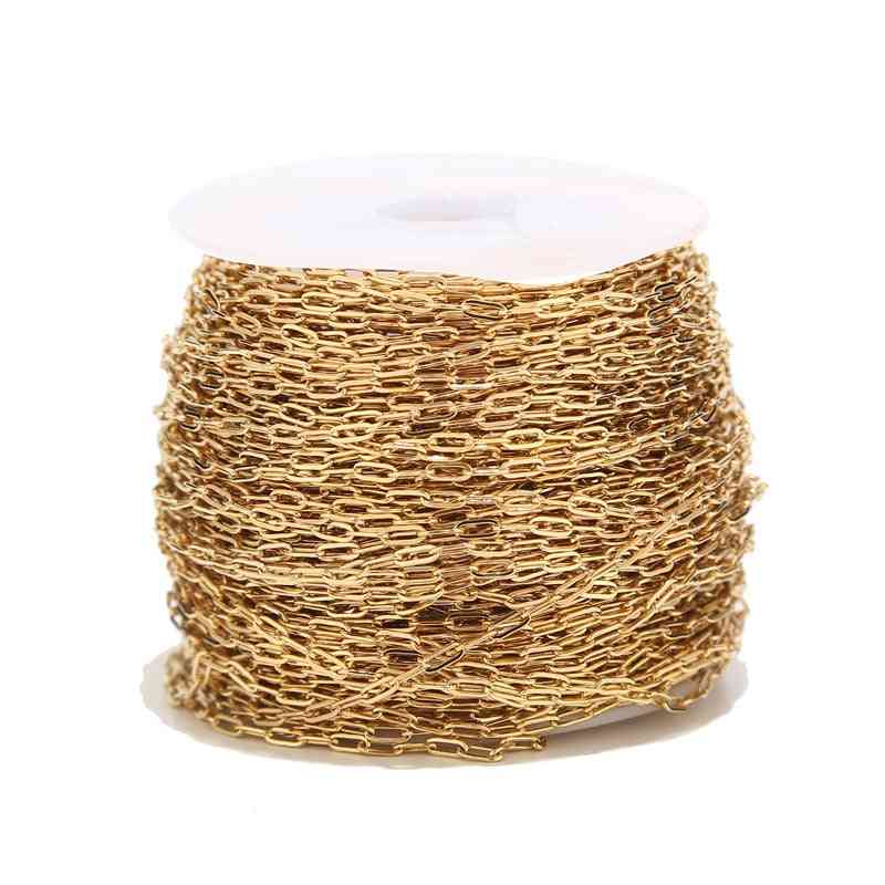 2 Meters Gold Tone 1.7mm Width Rolo Cable Chain For Necklace Making