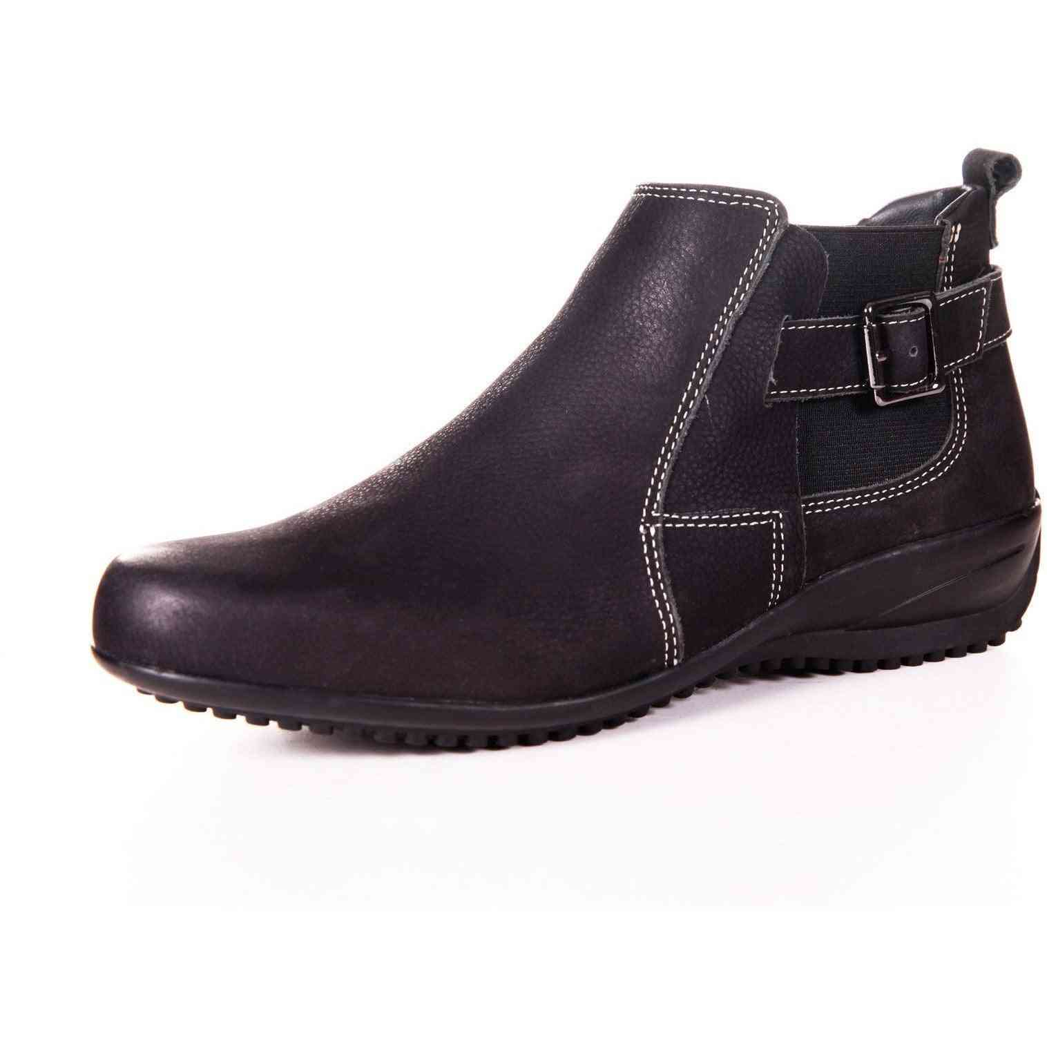 Nubuck Samia- Leather Black Boots