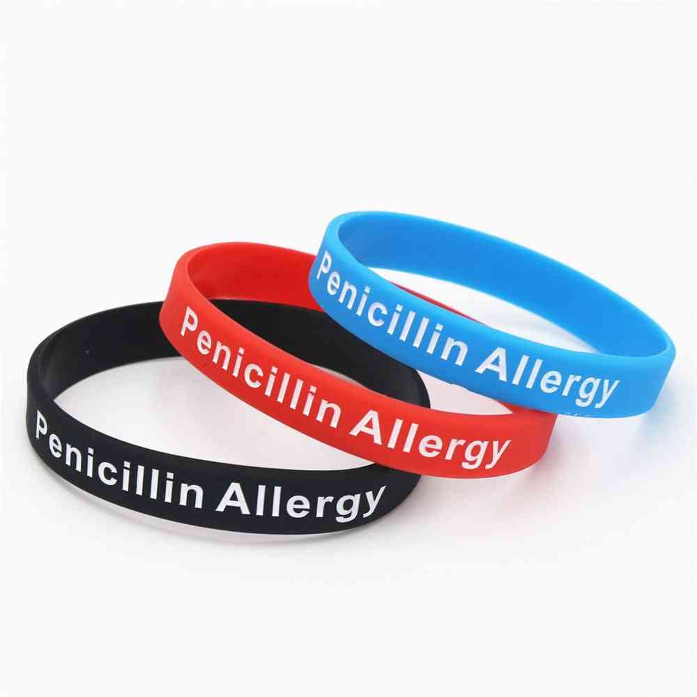 1 stk armbånd medicinsk alarm penicillinallergi silikone armbånd
