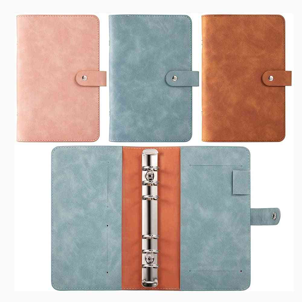 Leather Notebook Binder Refillable Ring Binder Cover For Filler Paper Binder Pockets