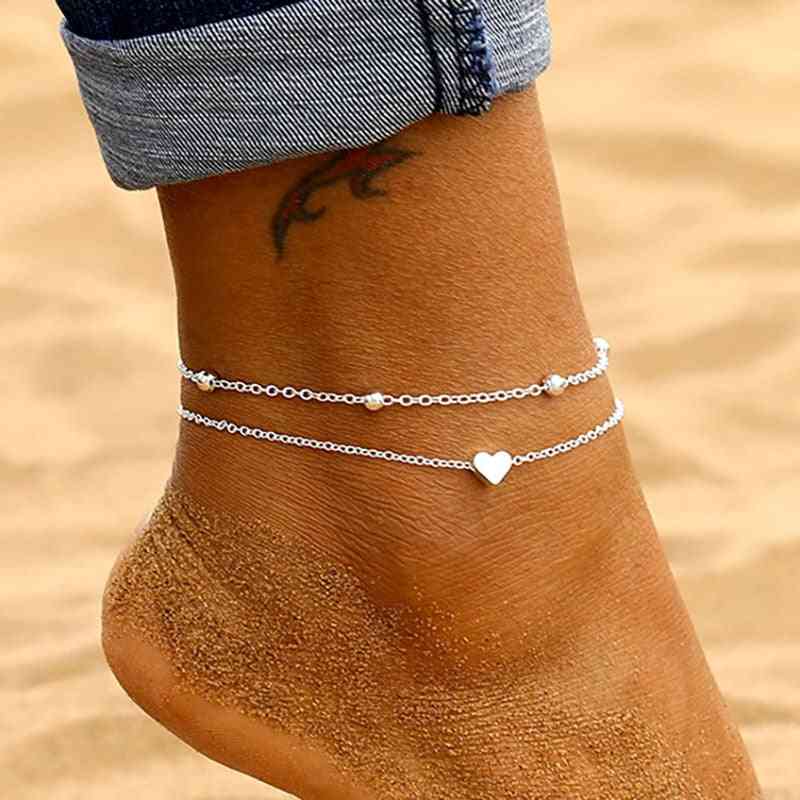 Summer Beach Anklets On Foot Ankle Bracelets