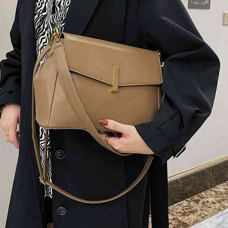 Luxusné dámske kabelky, módna kožená taška cez rameno