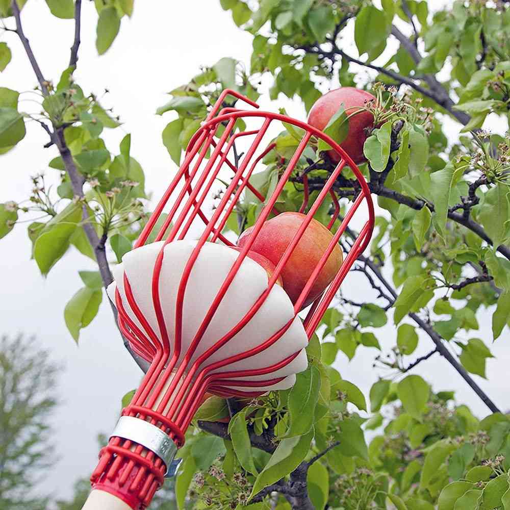 Aluminum Deep Basket Fruit Picker, Head Convenient Harvesting, Catcher Apple, Peach, Picking Garden Tools
