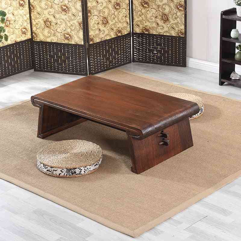 Lesena nizka pravokotna čajna miza za dnevno sobo
