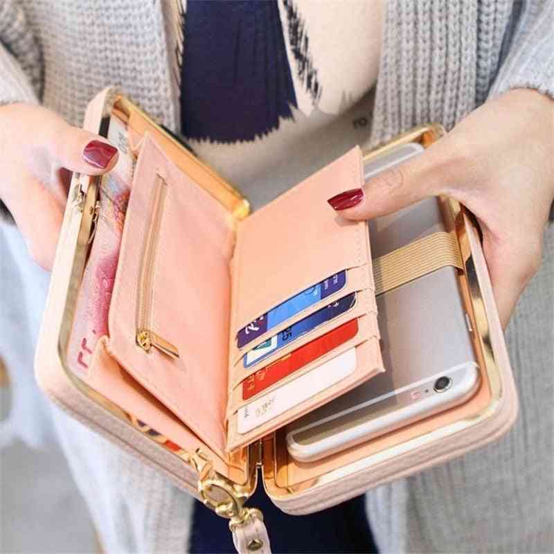 Women's Wallet, Snap Coin Purse, Phone Bag