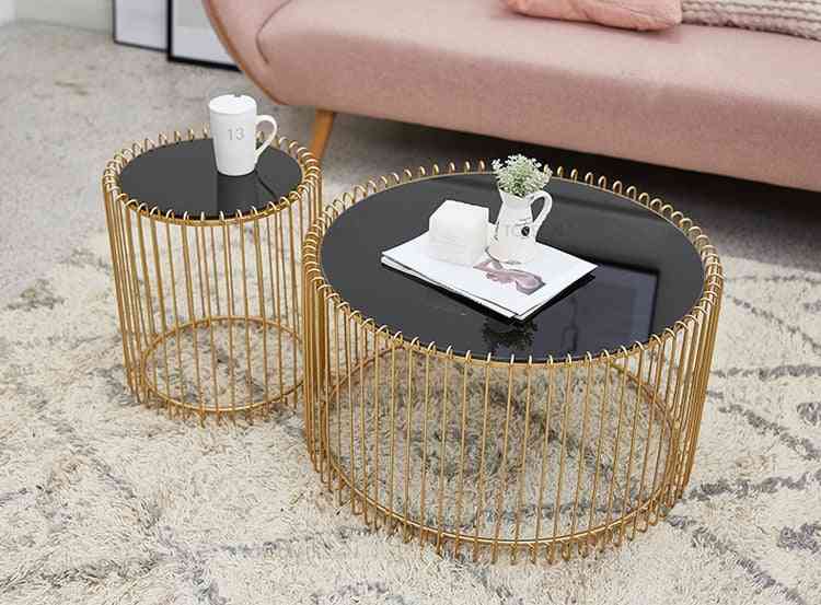 Tempered Glass Round Living Room Coffee Table