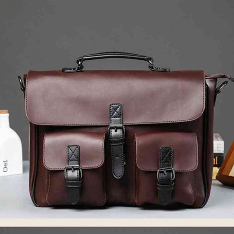 Men Leather Briefcase Laptop Bag