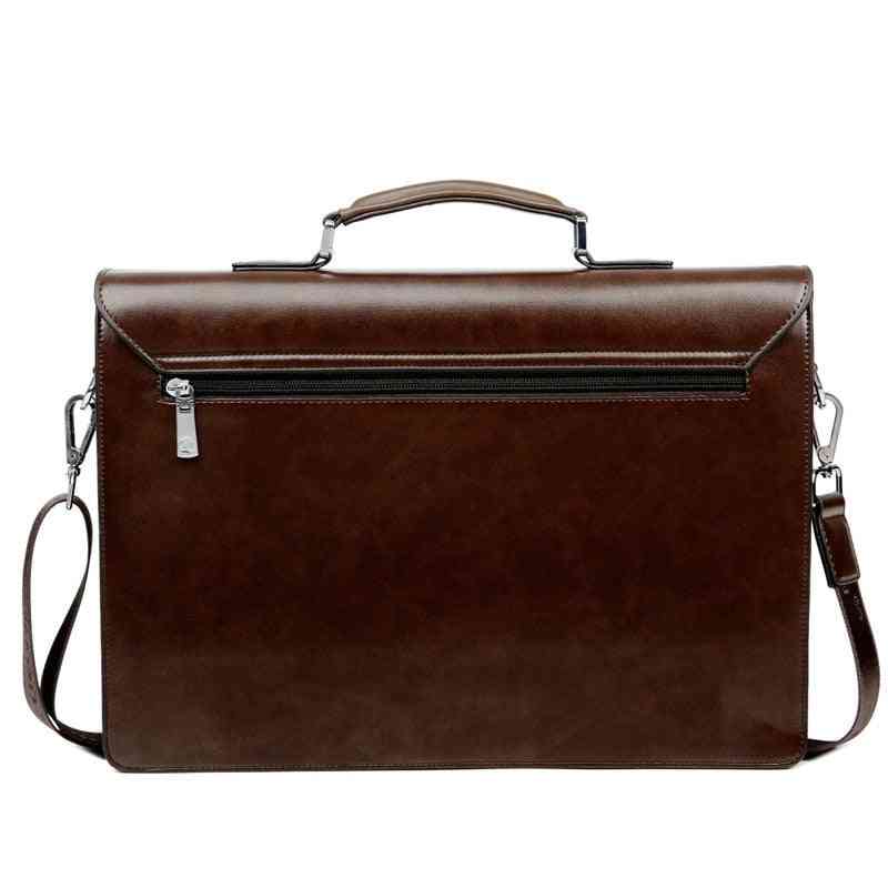 Large Capacity- Cowhide Leather Briefcase Bag