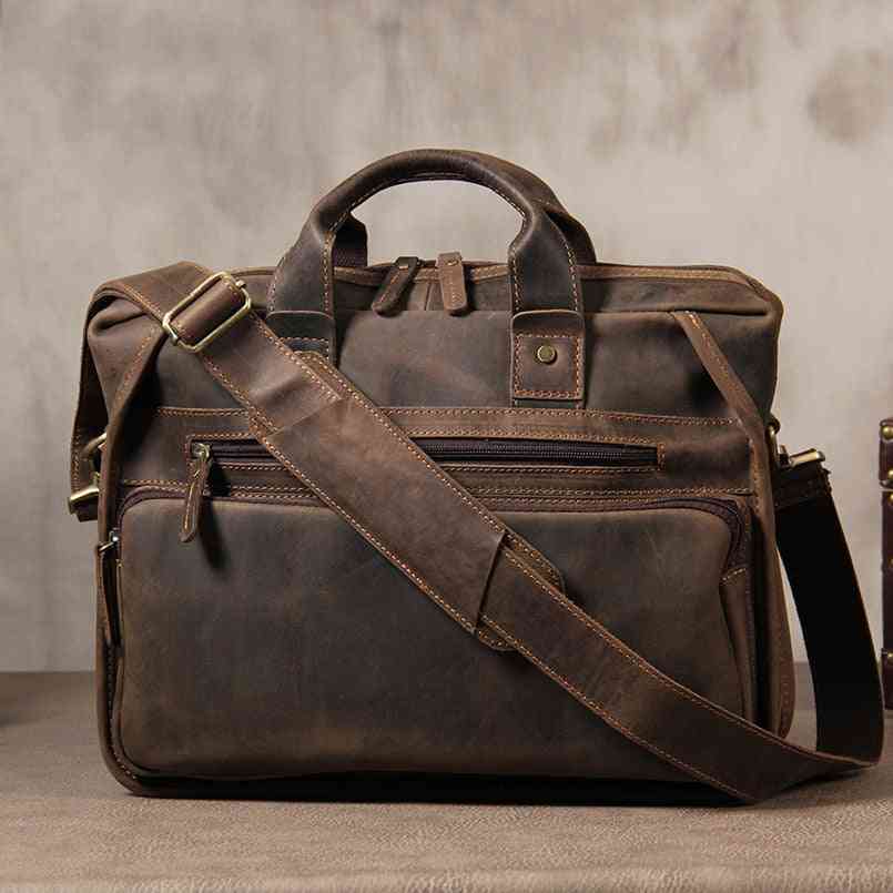 Genuine Leather Briefcase For Male Handbags
