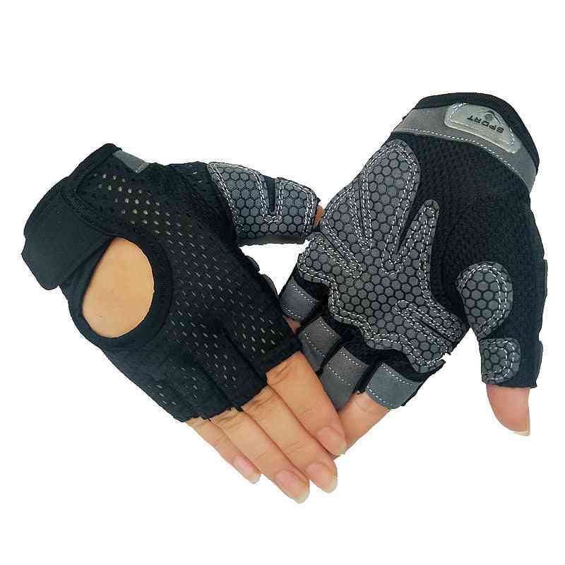 Professional Gym Fitness Gloves, Power Weight Lifting Women, Men, Crossfit Workout, Bodybuilding Half Finger, Hand Protector