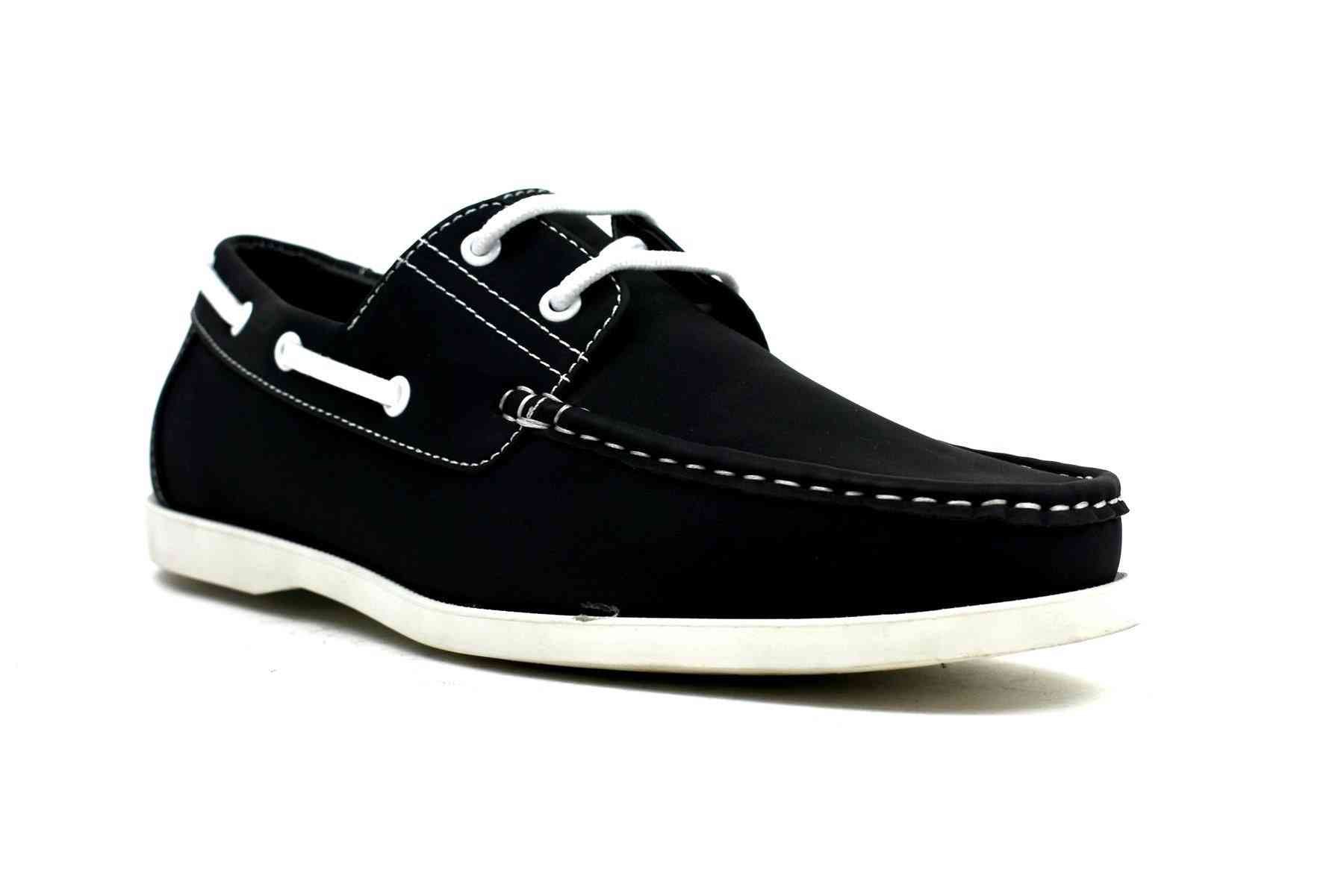 Chaussures bateau à lacets noir