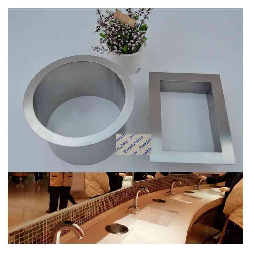 Stainless Steel Square Round Built-in Countertop Bench Top Waste Trash Chute Grommet