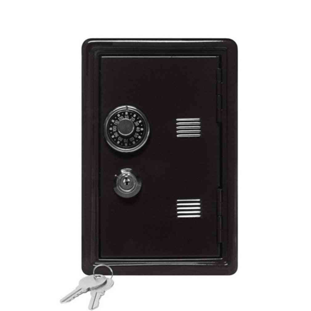 Household Insurance Box Mini Metal Safe Creative Piggy Bank Key