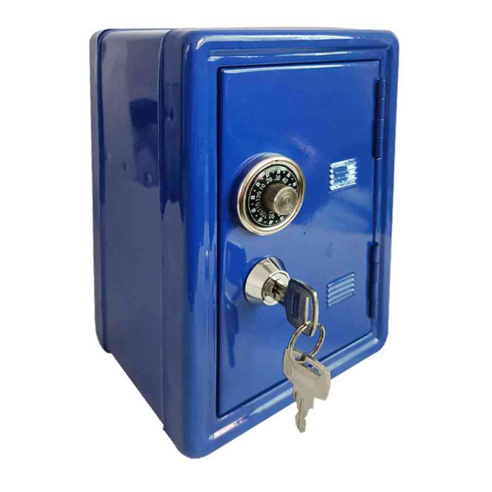 Household Insurance Box Mini Metal Safe Creative Piggy Bank Key