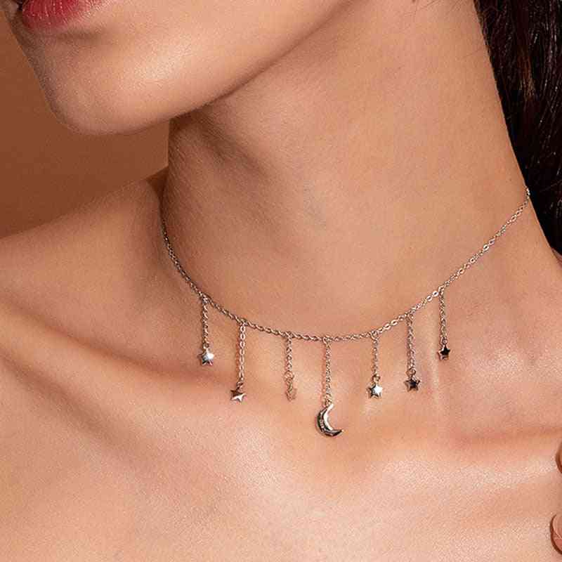 Chain Necklace Female, Choker Jewelry, Short Metal Necklaces, Jewelry