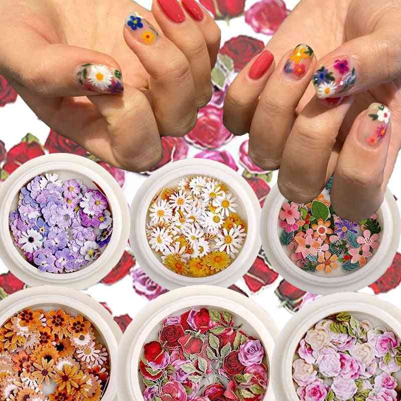 Decorazione del pezzo di pasta di legno di fiori misti di colore di nail art
