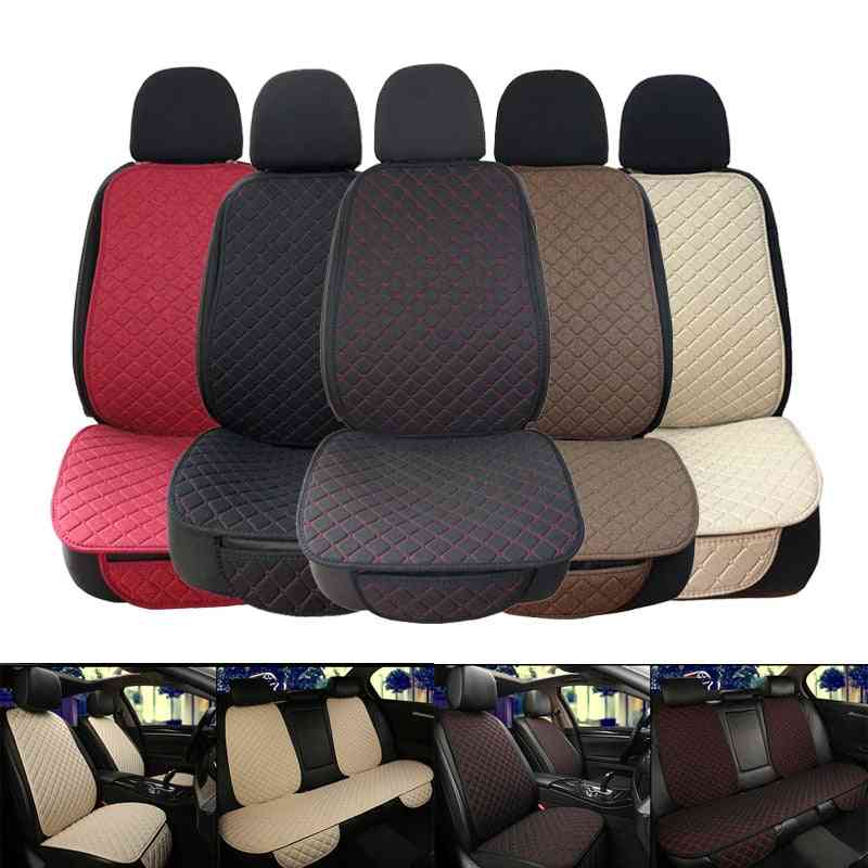 Car Seat Cover, Protector Linen, Front & Rear Seat, Back Cushion Pad, Mat Backrest