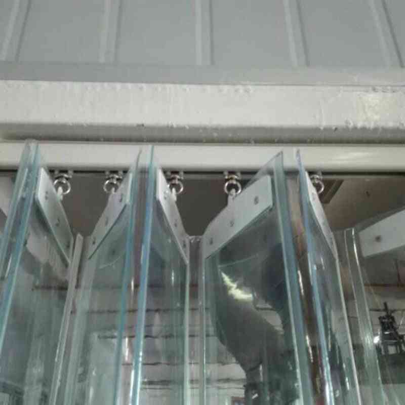 Rideau en plastique transparent pvc rideau coulissant coupe-vent pour isolation de porte avec accessoires