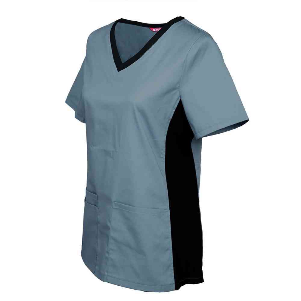 Women's Nursing Uniform Blouse Short Sleeve V-neck Working Tops
