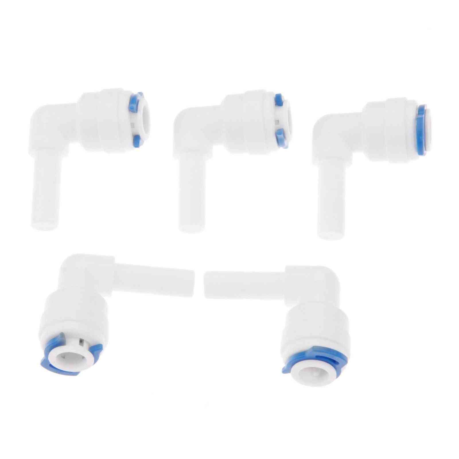 5pc Ro Water Filter Connectors Plastic Pipe Fitting Elbow 1/4