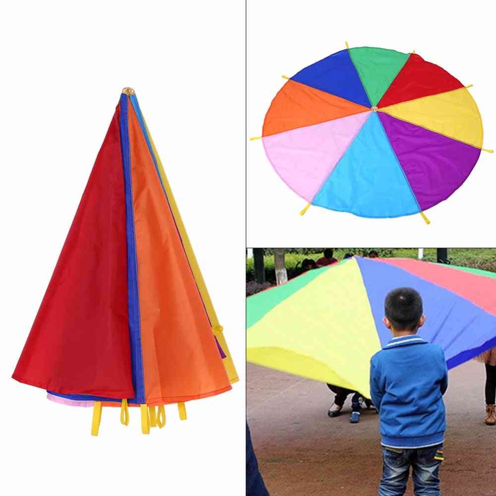 Kids Sports Development, Play Rainbow Umbrella, Parachute, Outdoor Teamwork Game