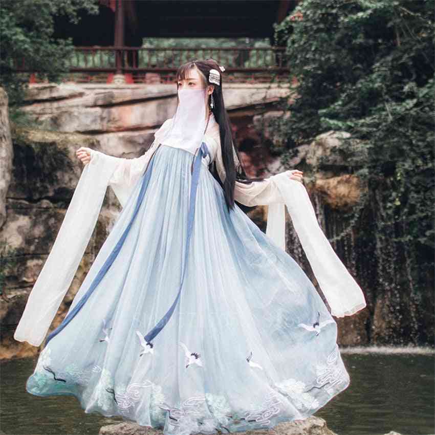Hanfu Women Dance Costume Traditional Chinese Folk Dress