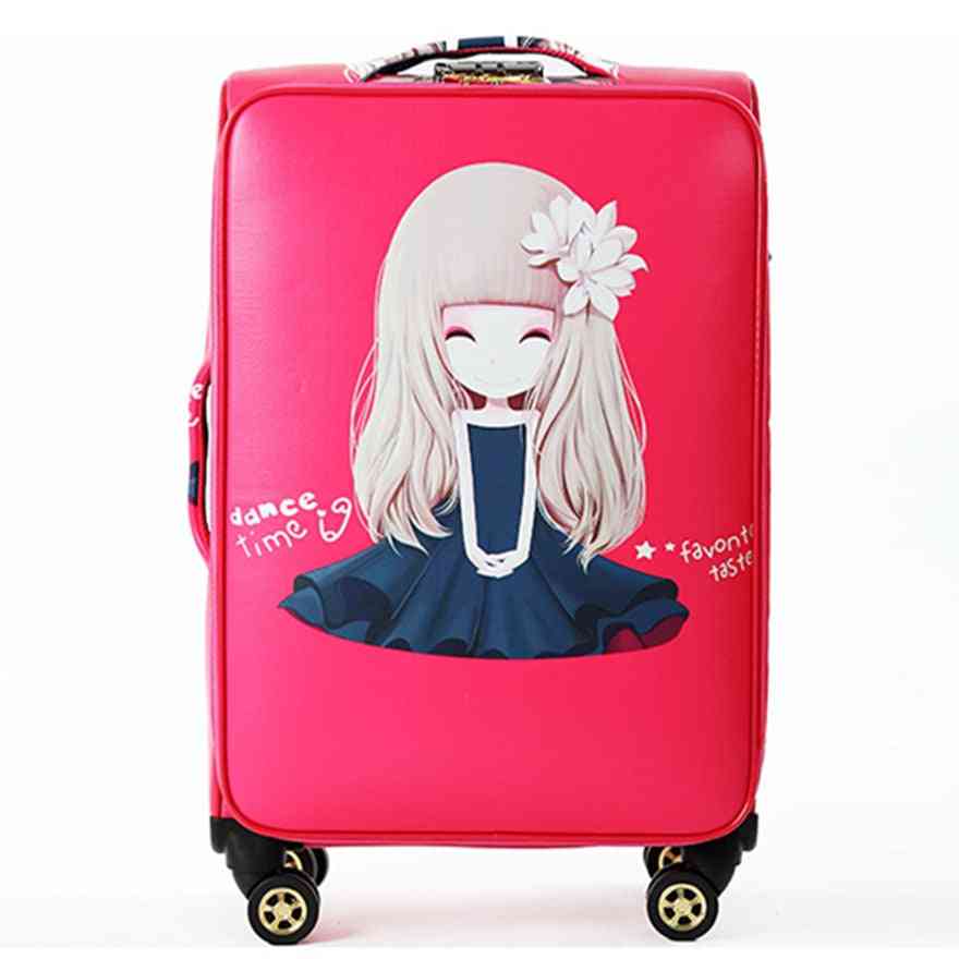 Girl Pattern Suitcases Bags, Woman Travelling Bag