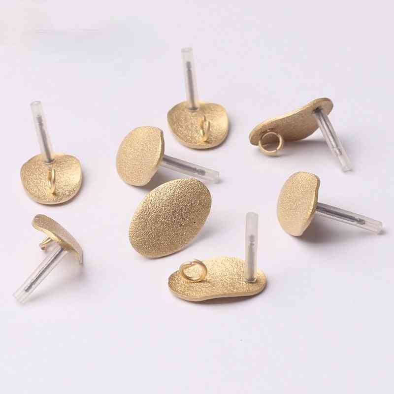 Golden Distorted- Oval Shape Earrings, Base Connectors Linker