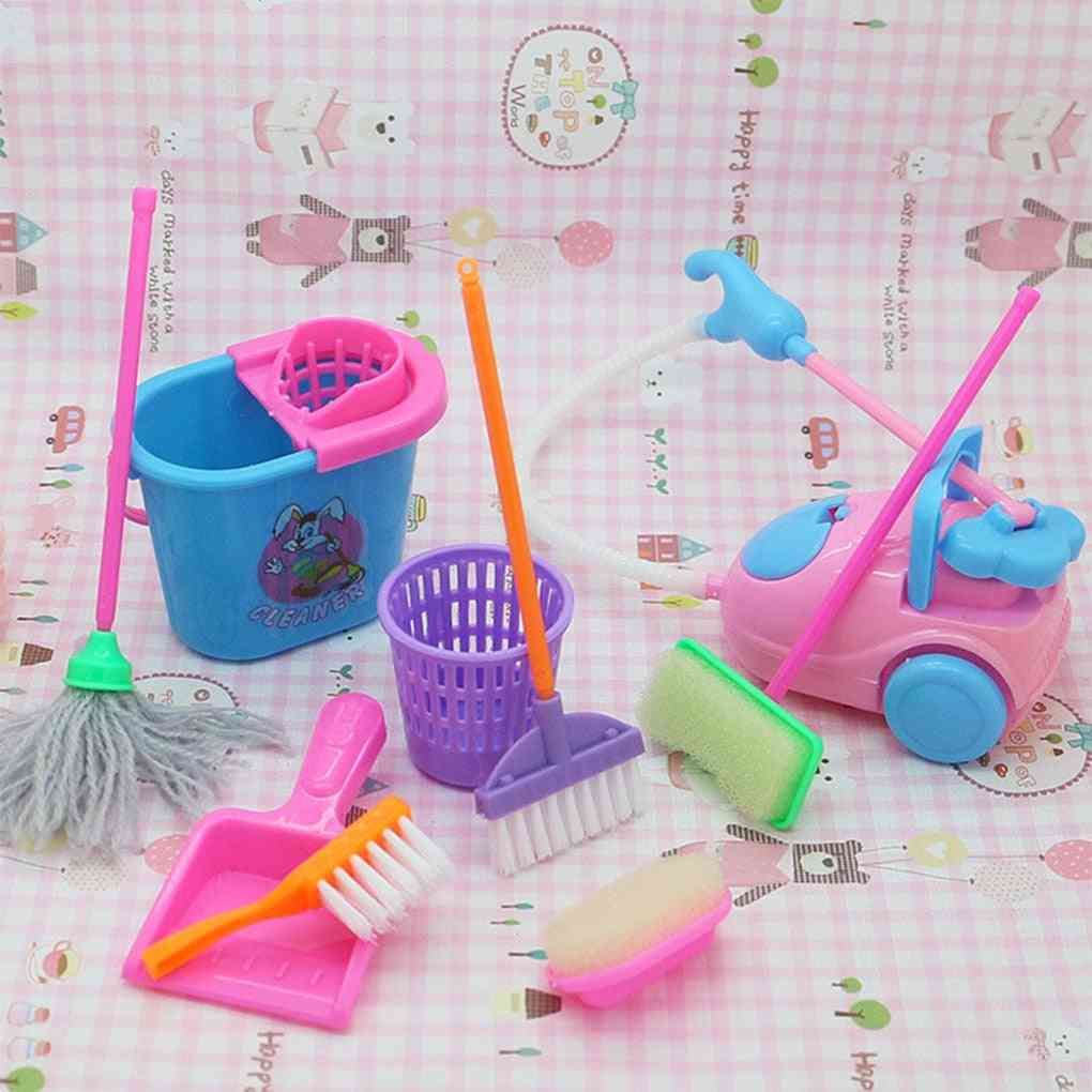 Mini foregiver at spille moppebørste, søde børn rengøringsmøbler værktøjssæt, hus rent legetøj