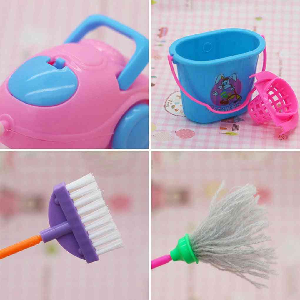 Mini foregiver at spille moppebørste, søde børn rengøringsmøbler værktøjssæt, hus rent legetøj