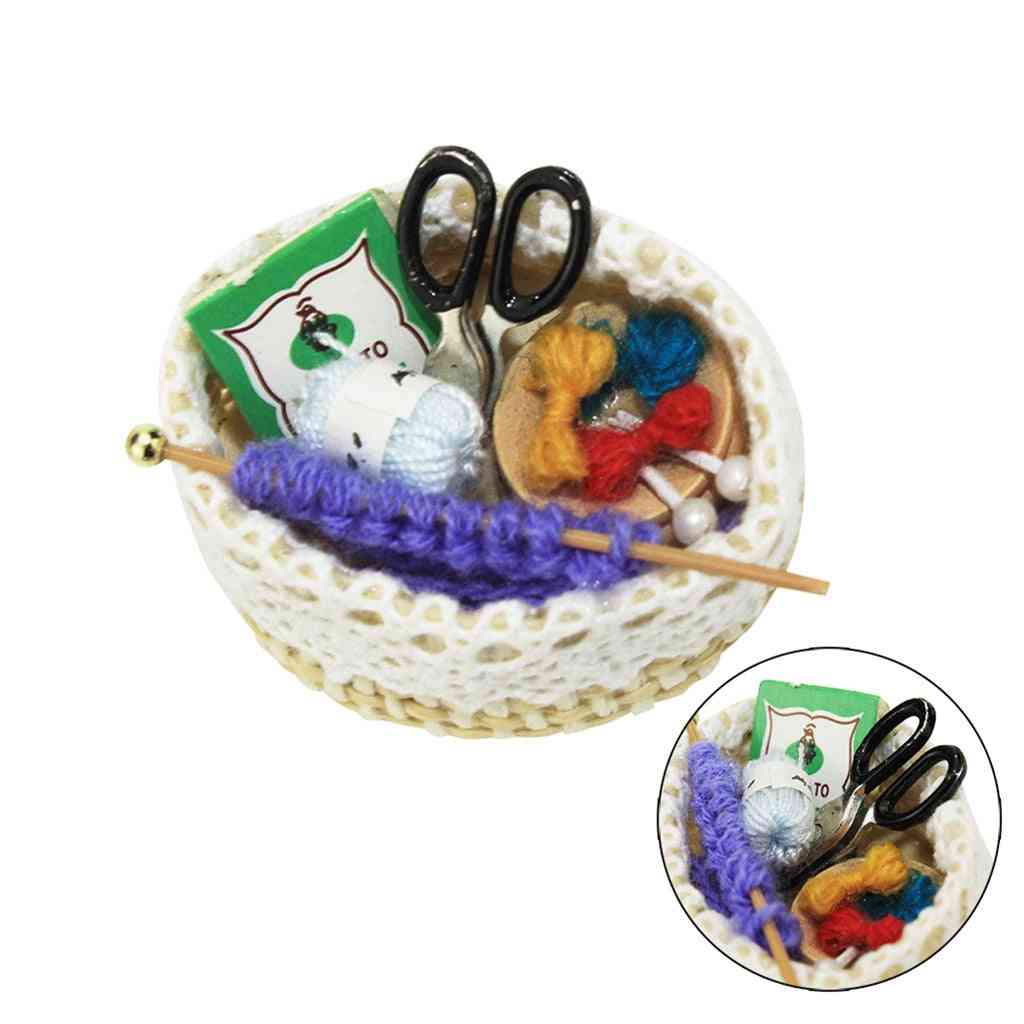 Dollhouse Miniature Scene Model Knitting Tools, Pretend Play Toy, Accessories Intelligence Decoration