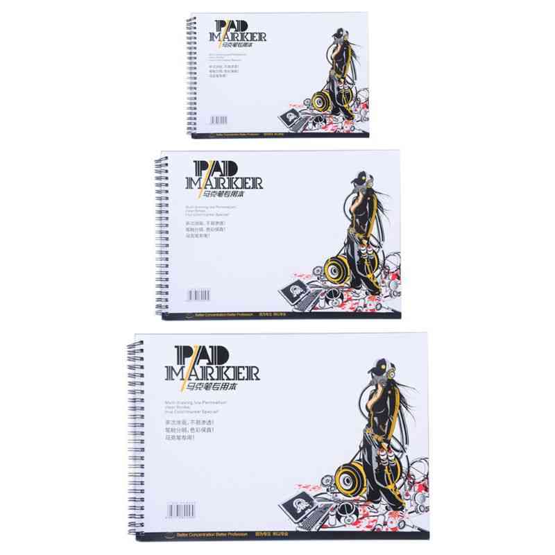 Professional Marker Paper Spiral Sketch Notepad Book