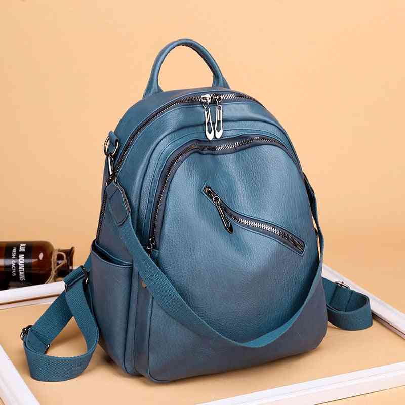 Women Backpack High-quality Pu Leather School Bag