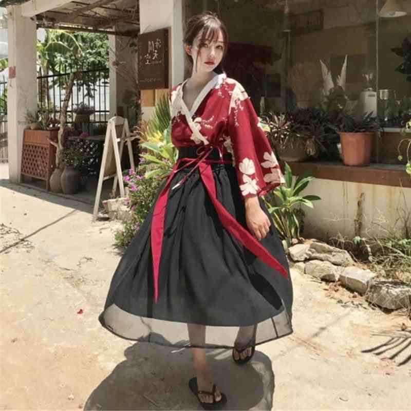 Women- Floral Kimono, Dress Skirt