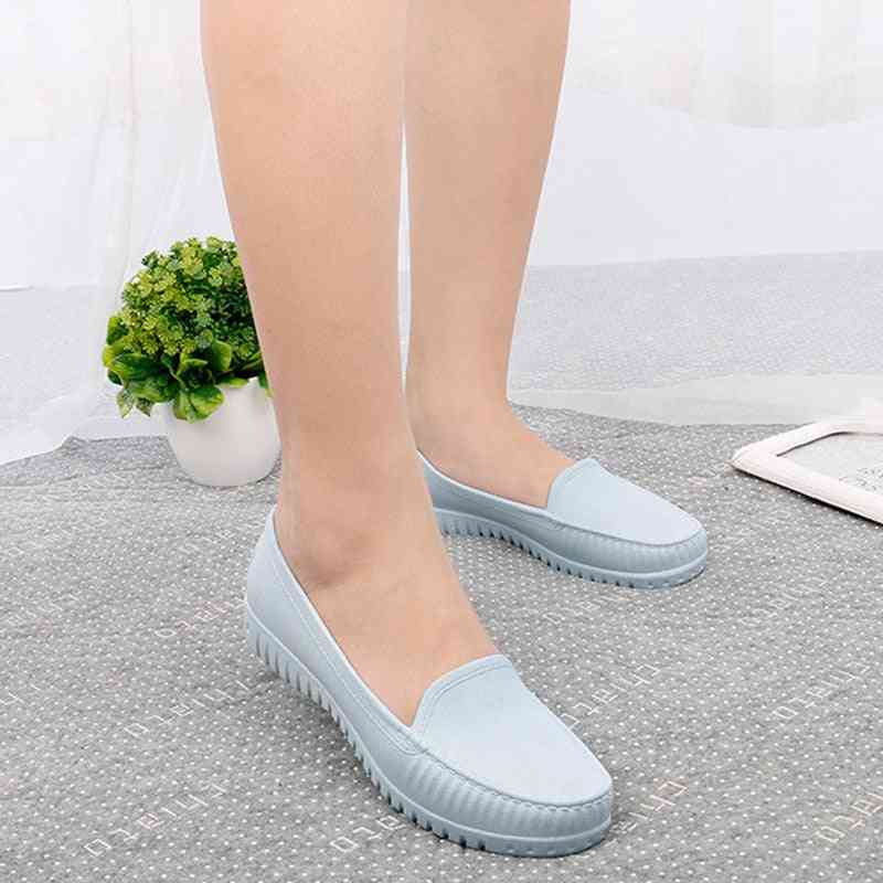 Summer Pvc Waterproof Flat Shoe For Woman